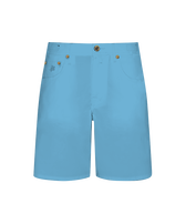 Bermuda uomo in cotone tinta unita Blue topaz vista frontale