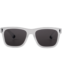 Occhiali da sole unisex tinta unita Bianco vista frontale indossata
