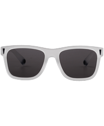 Unisex Solid Sonnenbrille Weiss Vorderseite getragene Ansicht