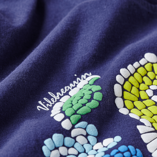 Mosaïque T-Shirt aus Baumwolle für Mädchen Marineblau Details Ansicht 1