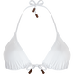 Top de bikini de triángulo de color liso para mujer Blanco vista frontal