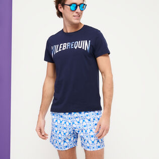 Bañador con estampado Ikat Medusa para hombre Blanco detalles vista 3