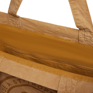 Unisex Linen Beach bag Solid Mocha details view 4