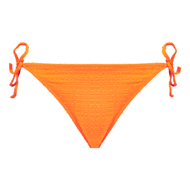 Women Bikini Bottom Mini Brief To Be Tied Plumetis - Fou - Orange - Size XL - Vilebrequin