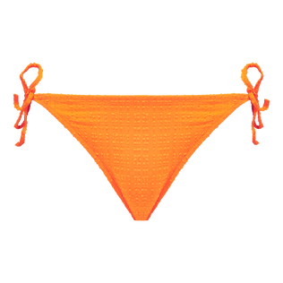 Women Bikini Bottom Mini Brief to be tied Plumetis Carrot front view