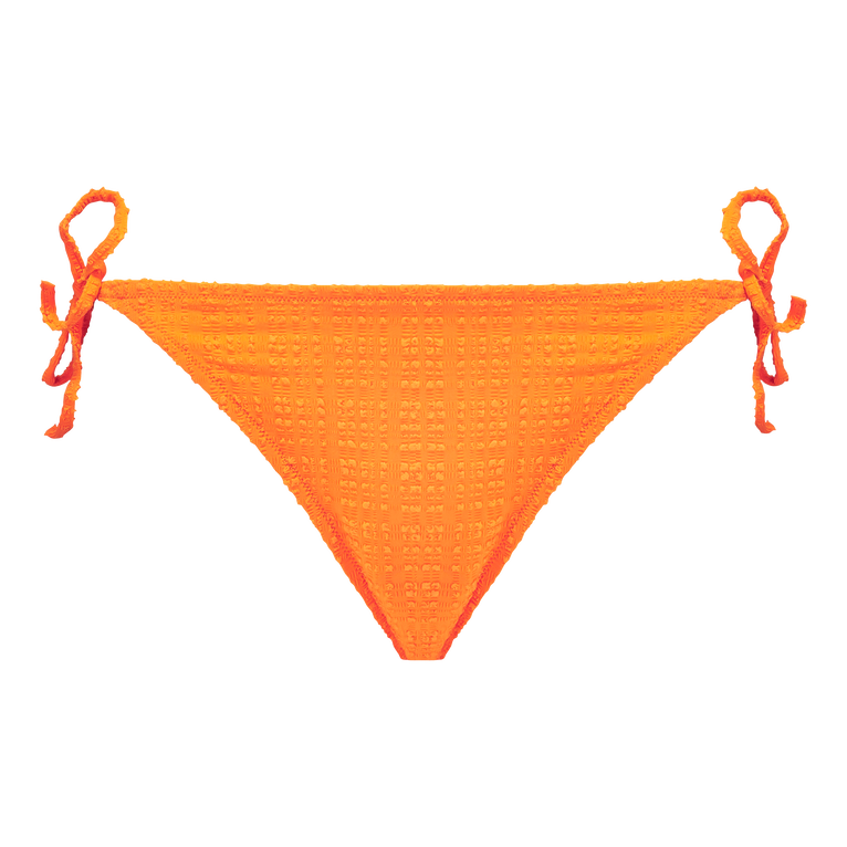 Slip Bikini Mini Donna Con Laccetti Plumetis - Costume Da Bagno - Fou - Arancione