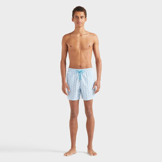 Net Sharks Badeshorts für Herren Weiss Vorderseite getragene Ansicht