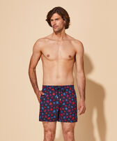 Men Swim Shorts Embroidered Ronde des Tortues - Limited Edition Navy front worn view
