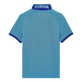 Solid Polohemd aus Baumwollpikee mit changierendem Effekt für Herren Aquamarin blau Rückansicht