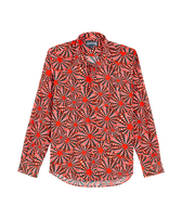 Men Cotton Voile Lightweight Shirt Oursinades Poppy red front view