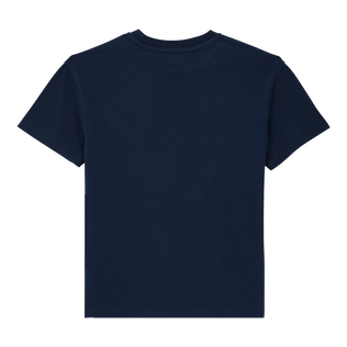 Camiseta de algodón orgánico con estampado Circus para niño Azul marino vista trasera