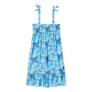 女童 Flowers 扎染纯棉连衣裙 Navy 正面图