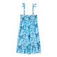 女童 Flowers 扎染纯棉连衣裙 Navy 正面图