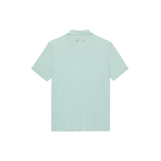 男士纯色亚麻运动 Polo 衫 Pacific 后视图