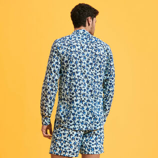 Chemise en voile de coton organique unisexe Turtles Leopard Thalassa vue portée de dos