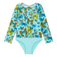 Bañador de una sola pieza con protección solar y estampado Butterflies para niña Laguna vista frontal