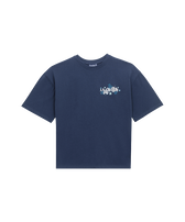 Boys Organic Cotton T-shirt back textured gummy logo Navy front view