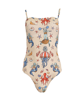 Women Bustier One-piece Swimsuit Aqua Circus - Vilebrequin for St. Regis Pink champagne front view