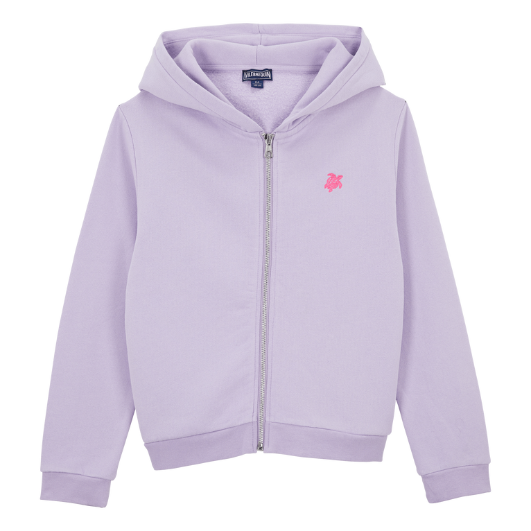 Tortue Back Sweatshirt Mit Reißverschluss Und Stickerei Für Mädchen - Gibra - Violett