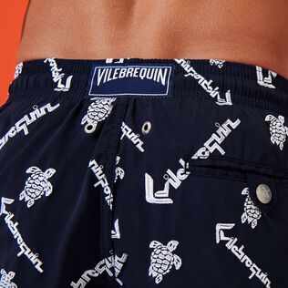 Men Swim Trunks Embroidered Vilebrequin Vilebrequin - Limited Edition Navy details view 2