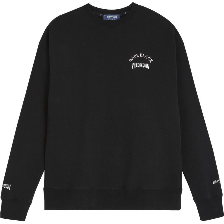 Men Cotton Crewneck Sweatshirt Turtles Printed - Vilebrequin X Bape® Black - Sweater - Swape - Black - Size XXL - Vilebrequin