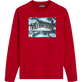 Camiseta de algodón con estampado Requins 3D para hombre Burgundy vista frontal