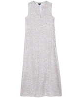 Women Long Tencel Cover-Up Beach Dress Dentelles White front view