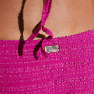 女士 Plumetis 系带比基尼迷你三角泳裤 Crimson purple 细节视图1