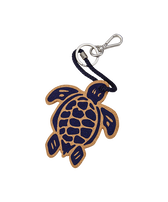 Turtle Cork Keyring Navy front view