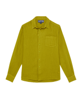 Men Linen Shirt Solid Wormwood 正面图