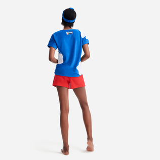 Shorty femme en éponge uni - Vilebrequin x JCC+ - Edition limitée Coquelicot vue portée de dos