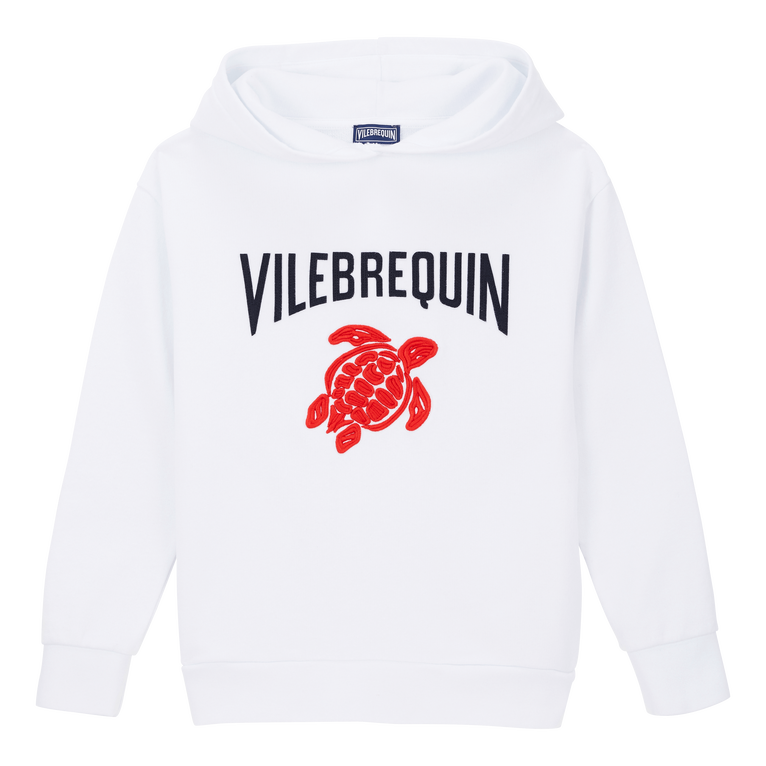 Boys Embroidered Logo Hoodie Sweatshirt - Sweater - Gary - White - Size 14 - Vilebrequin