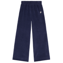 Pantalon en velours garçon Tortue brodée Bleu marine vue de face