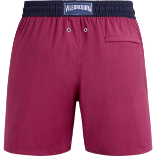 Men Wool Swim Shorts Super 120's Crimson purple back view