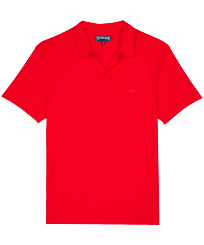 Men Tencel Polo Shirt Solid Peppers front view