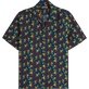 Men Bowling Shirt Linen Tortues Rainbow Multicolor - Vilebrequin x Kenny Scharf Navy front view