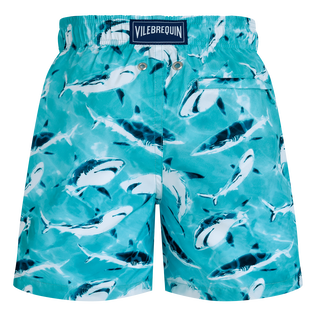 Boys Ultra-Light and Packable Swim Trunks Requins Lagoon back view