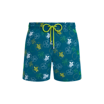 Oursins Badeshorts mit Stickerei für Herren Peacock Vorderansicht