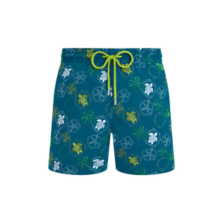Oursins Badeshorts mit Stickerei für Herren Peacock Vorderansicht