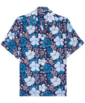 Men Bowling Ramie Shirt Tropical Turtles Midnight front view