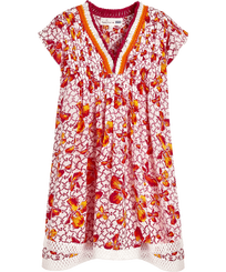 Mini Robe fille Iris Lace- Vilebrequin x Poupette St Barth Rose shocking vue de face