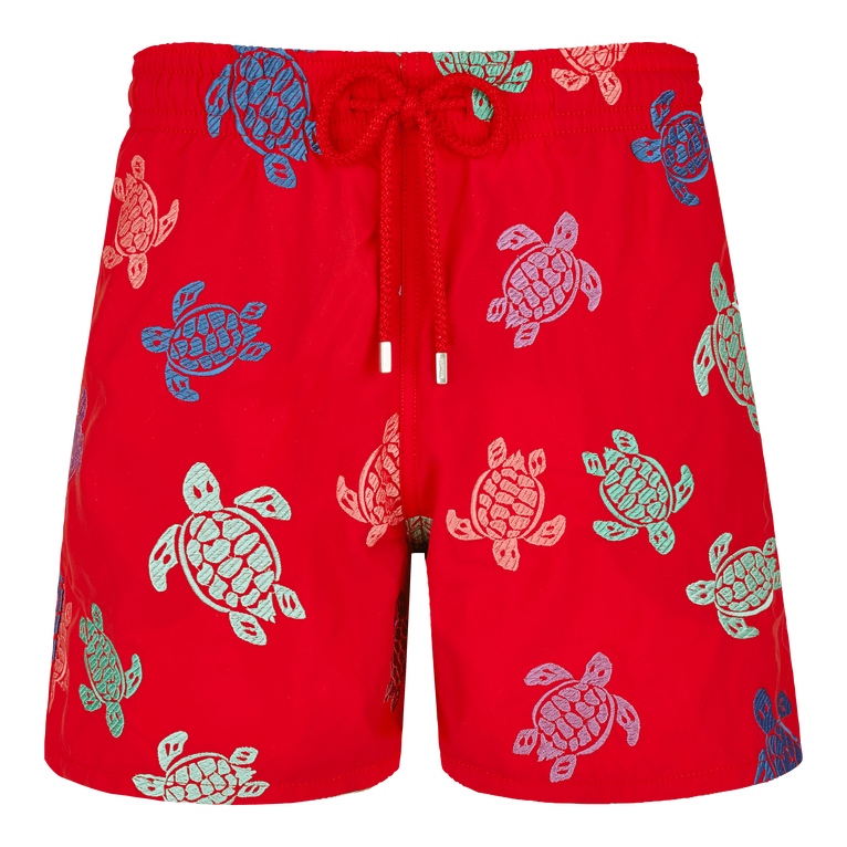 Maillot De Bain Homme Brodé Tortue Multicolore - Mistral - Rouge