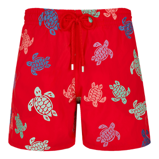 Men Swim Trunks Embroidered Tortue Multicolore - Limited Edition Moulin rouge front view