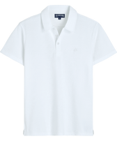 Men Terry Polo Solid Bianco vista frontale