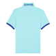 Polo en piqué de algodón de color liso para hombre Lazulii blue vista trasera