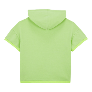 Boys Embroidered Logo Short-Sleeved Hoodie Sweatshirt Lemongrass back view