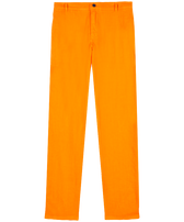 Pantaloni a sigaretta uomo in lino tinta unita Carota vista frontale