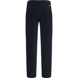 Pantaloni da jogging uomo in velluto a coste grandi tinta unita Blu marine vista posteriore