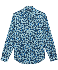 Camisa ligera unisex en gasa de algodón con estampado Turtles Leopard Thalassa vista frontal