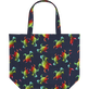 Tote bag Tortues Rainbow Multicolor - Vilebrequin x Kenny Scharf Navy back view